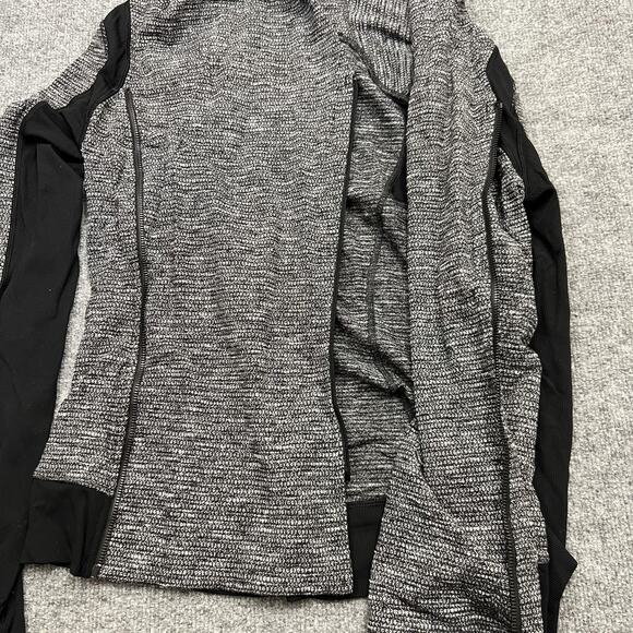 Lululemon Jacket Womens 8 Gray Black Full Zip Asymmetrical Athleisure Thumbholes - Picture 4 of 12